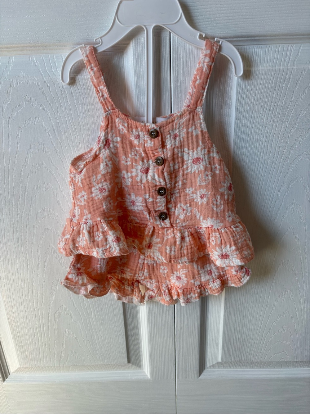 Rachel Zoe Peach Floral Ruffle Camisole